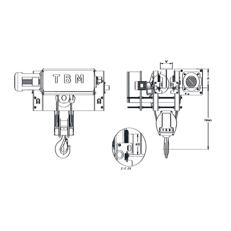 Lanový kladkostroj SHA7 s nízkou výškou
