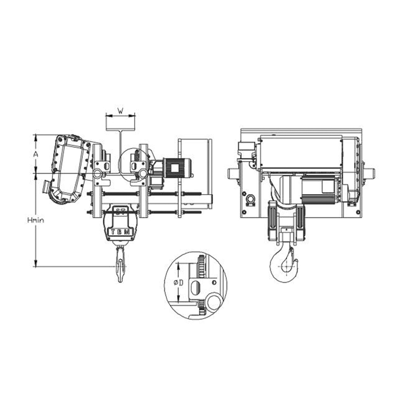 Elektrický lanový kladkostroj SHA8 s nízkou výškou